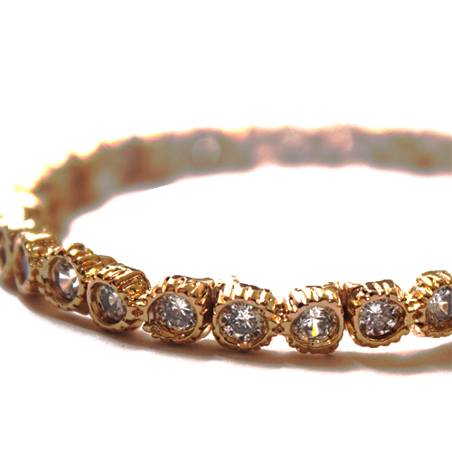 Brazalete con Circonia, CHAPA DE ORO 18K - Imagen 2