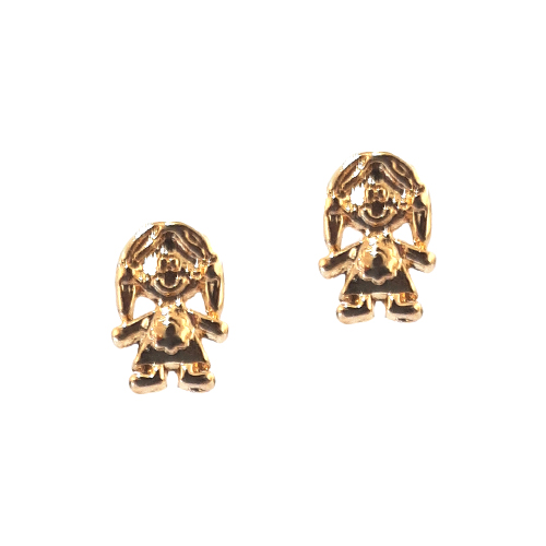 Aretes Smile Girl CHAPA DE ORO 18K