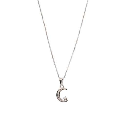 Silver Moon and Star Chain