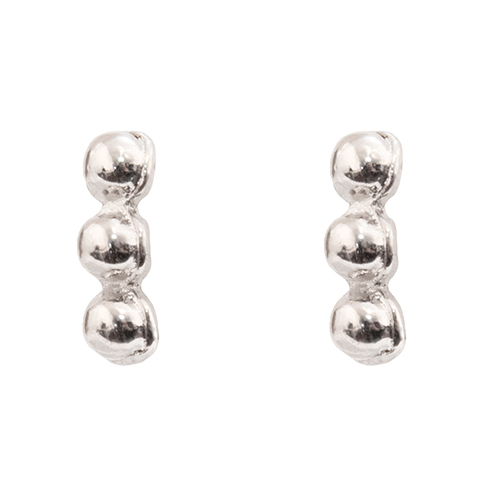 Three Silver Balls Earring