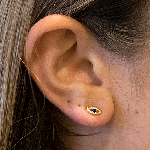 Golden Blue Eye Earring - Imagen 2