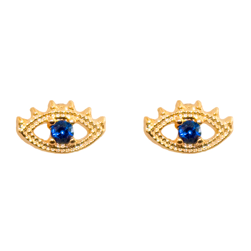 Golden Blue Eye Earring