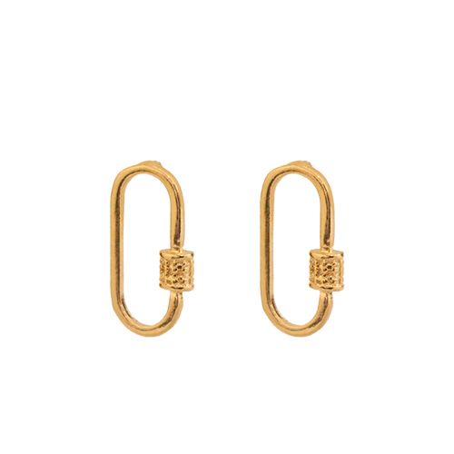 Gold Lock Earring