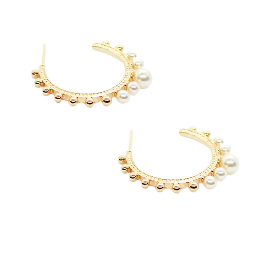 Arracada Perlas, CHAPA DE ORO 18K
