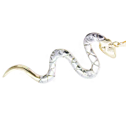 Collar Serpiente Oro y Rodio, CHAPA DE ORO 18K - Imagen 2