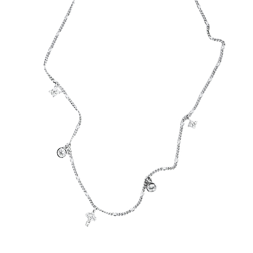 Collar Con Cruz Pequeña de Circonia, CHAPA DE RODIO - Imagen 2