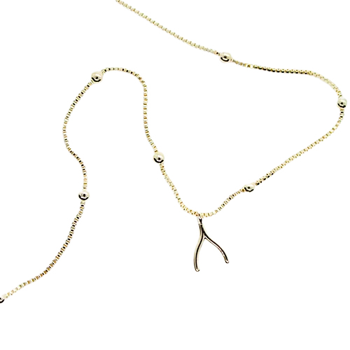 Collar Huesito de la Suerte, CHAPA DE ORO 18K