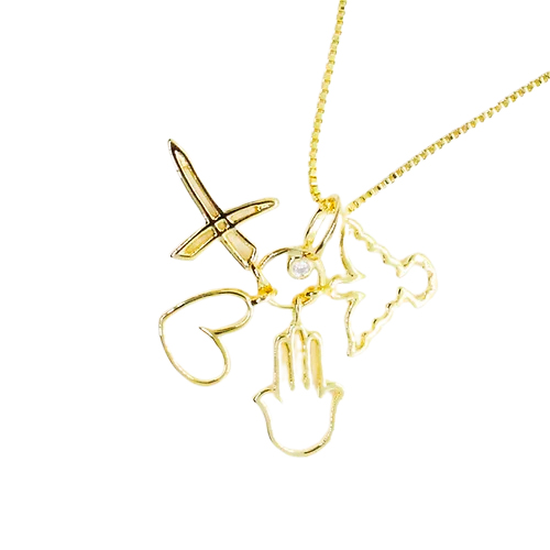 Collar Llavero Espíritu Santo, CHAPA DE ORO 18K