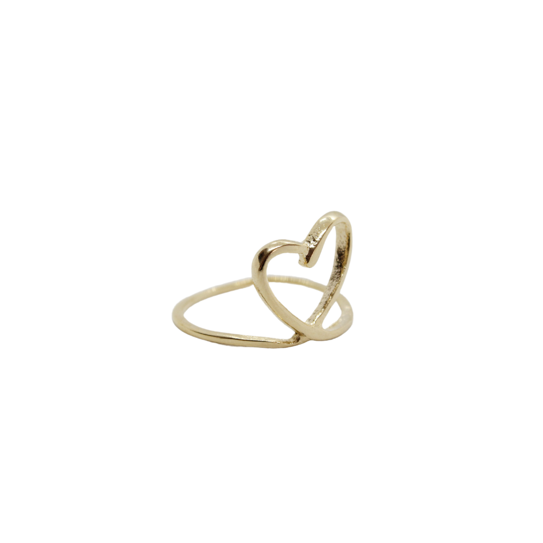 Anillo Golden Line Heart, CHAPA DE ORO 18K