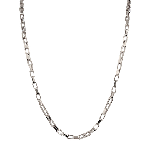 Collar Eslabones Planos, CHAPA DE RODIO