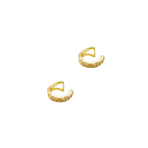 Arete Piercing Brillos, Chapa Oro 18K