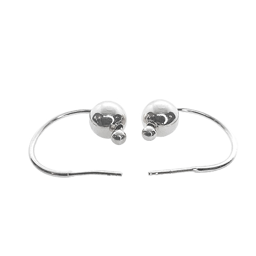 Arracada Bolita Móvil, CHAPA DE RODIO - Imagen 2