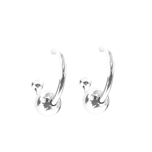 Arracada Bolita Móvil, CHAPA DE RODIO - Imagen 3