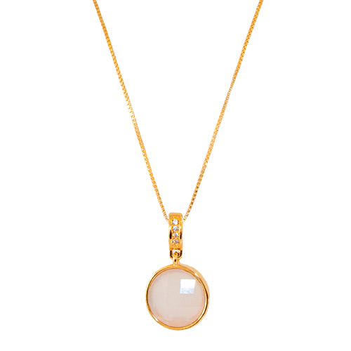 Elegant Golden Necklace with Medium Zirconia