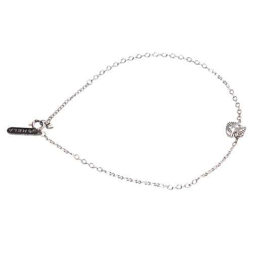 Pulsera - Tobillera Corazón Plano, CHAPA DE RODIO - Imagen 2