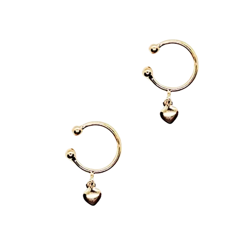 Earcuff Heart, CHAPA DE ORO 18K