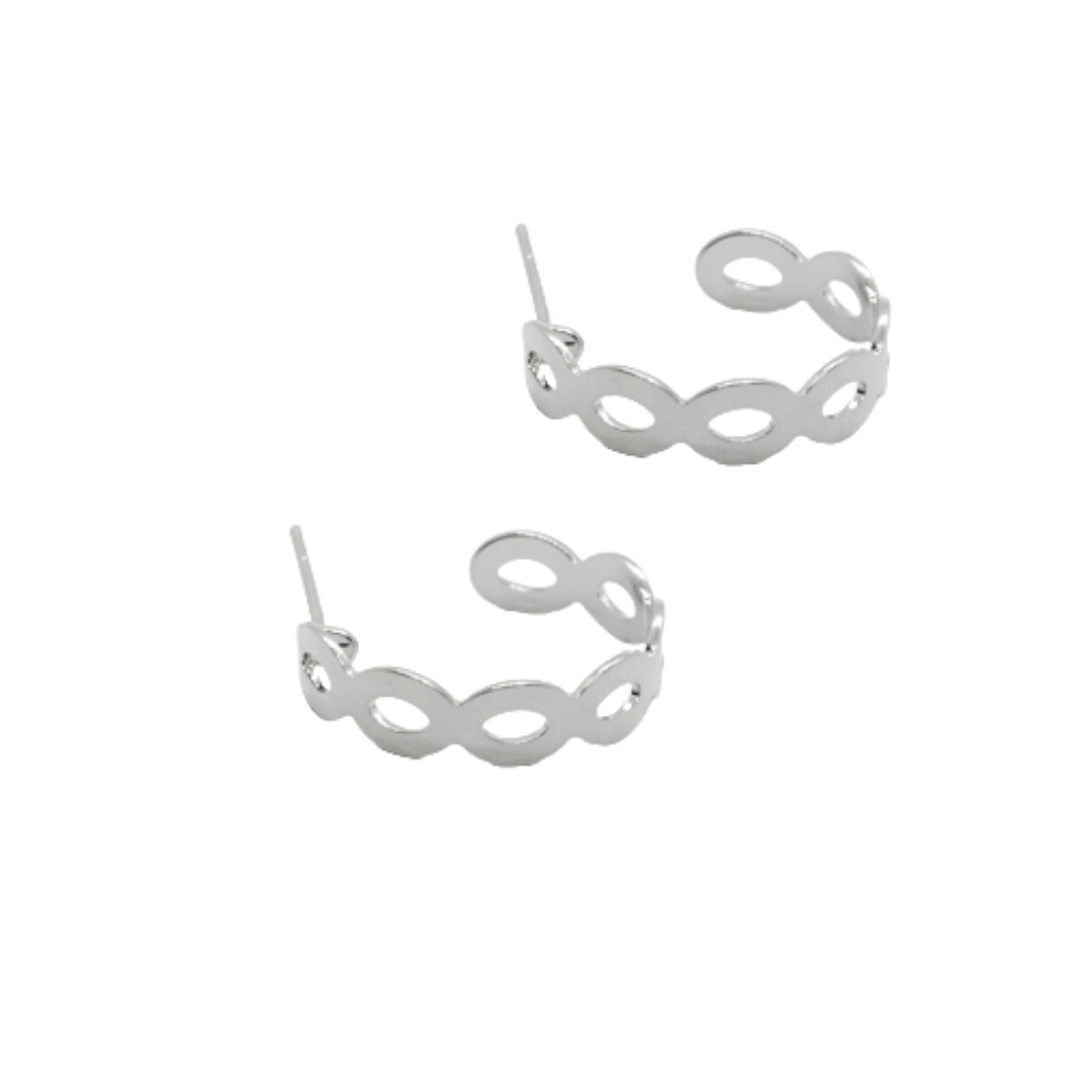 Arracada Trenzada - Chapa de Rodio