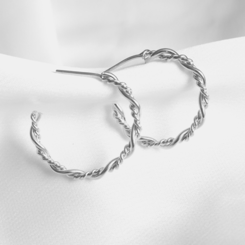 Arracada Cruzada - Chapa de Rodio