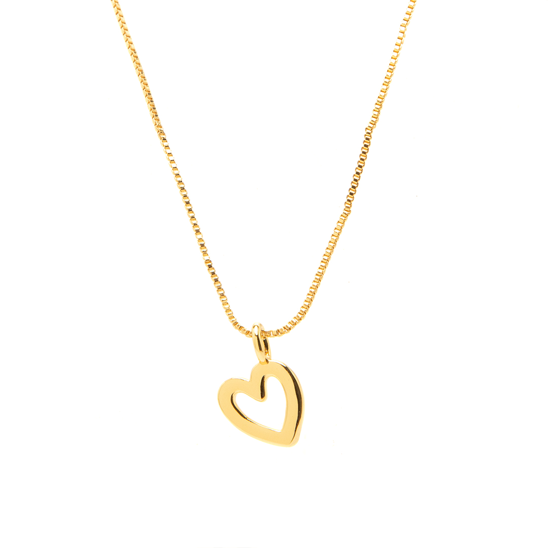 Set Collar y Aretes Heart – Chapa de Oro - Imagen 3