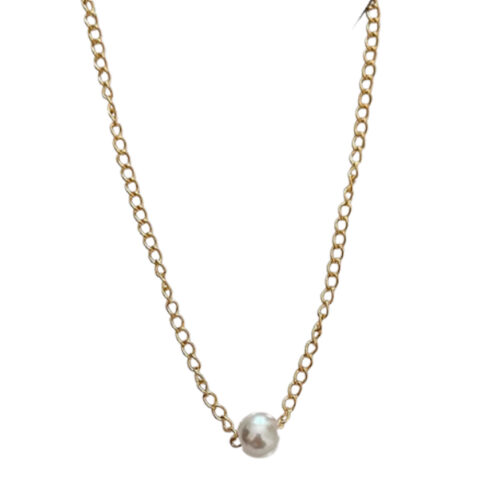 Cadena con perla – Chapa de Oro