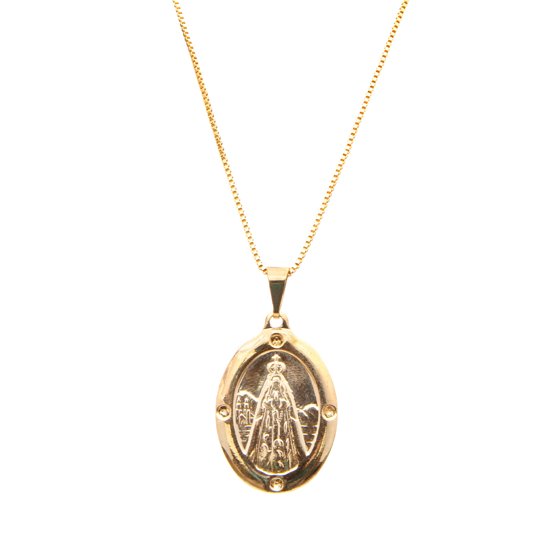 Cadena con Medalla de la Virgen - Chapa de Oro