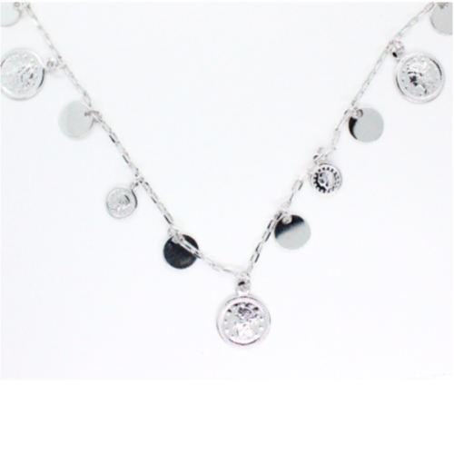 Collar monedas - Chapa de Rodio