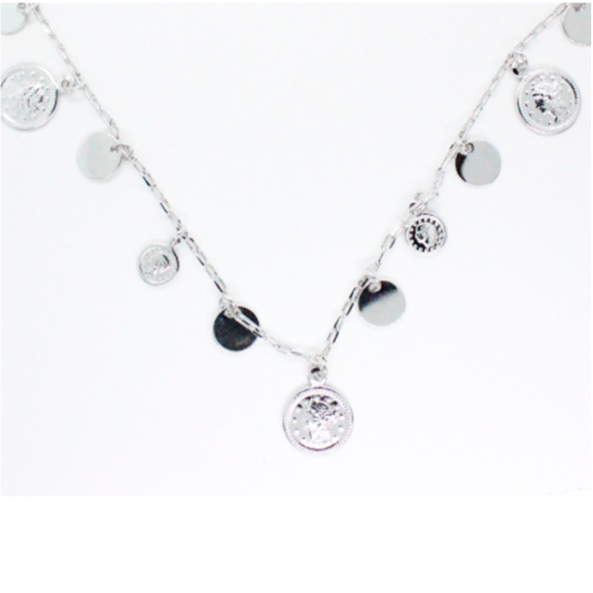 Collar monedas - Chapa de Rodio