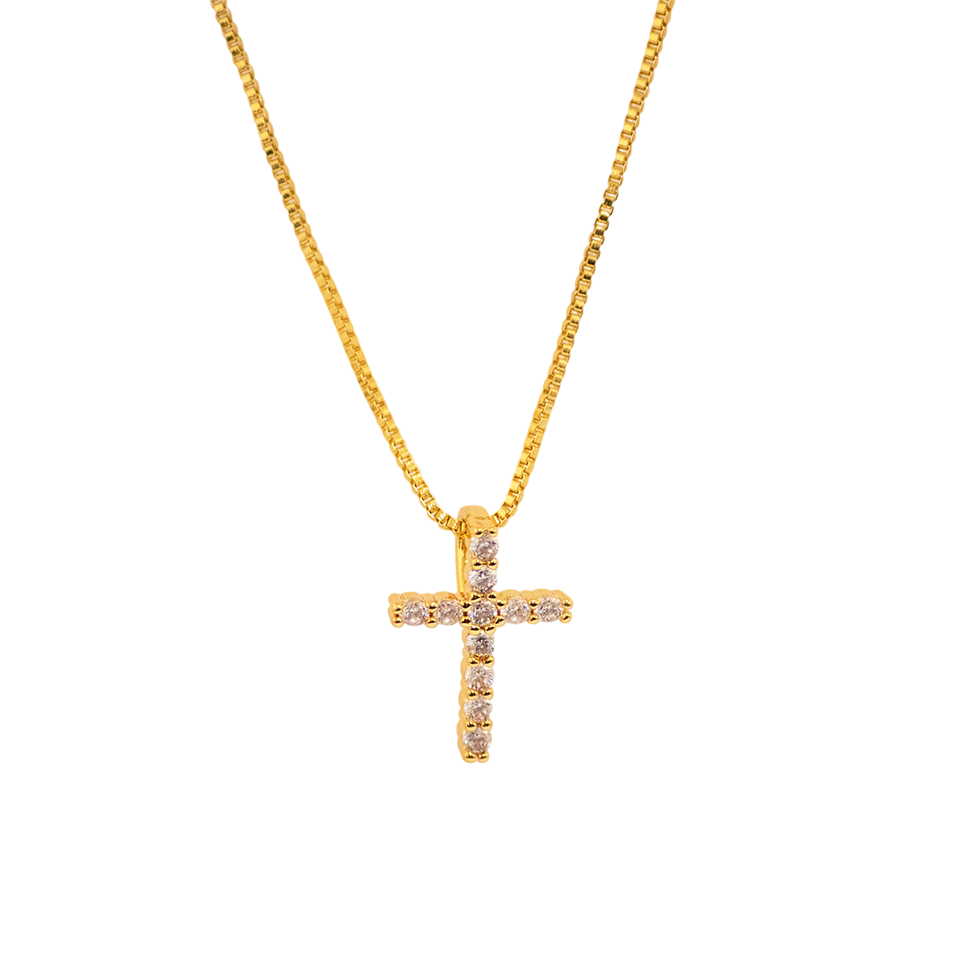 Cadena con Cruz - Chapa de Oro
