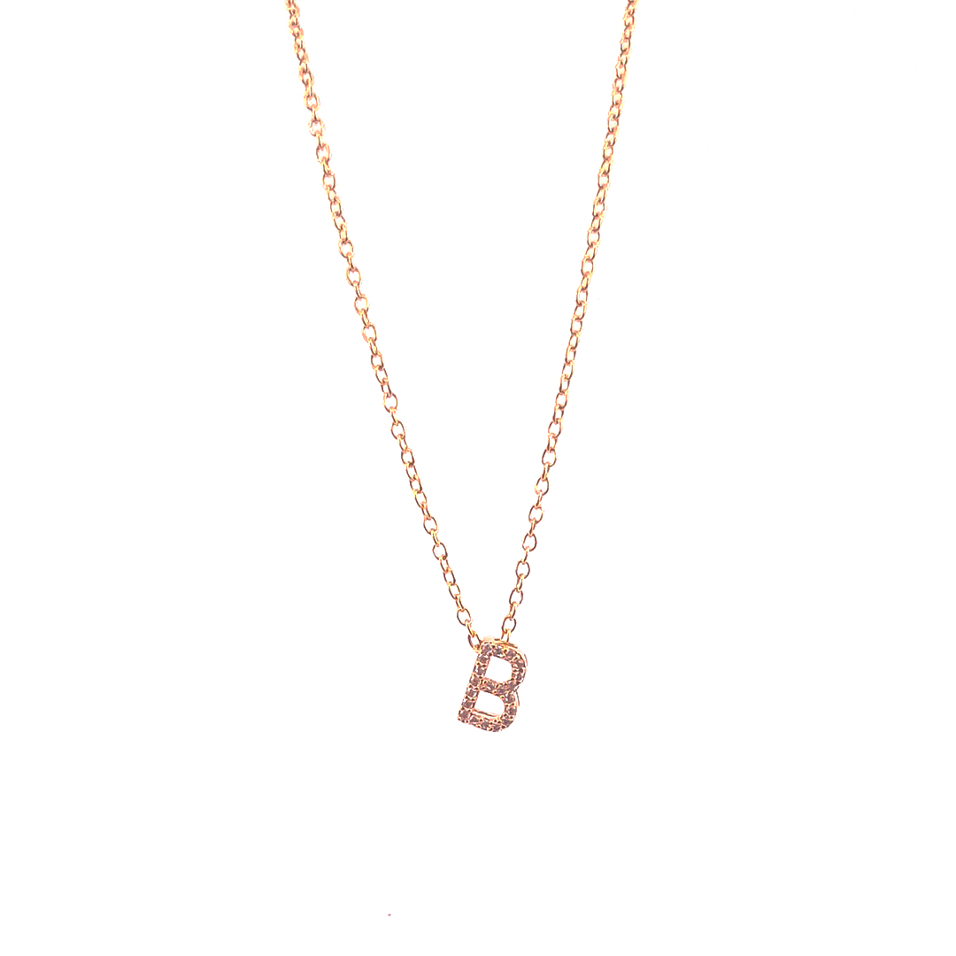 Collar con Inicial B – Chapa de Oro