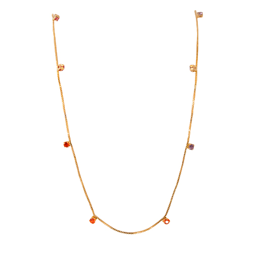 Golden Necklace With Small Brilliant – Chapa de Oro